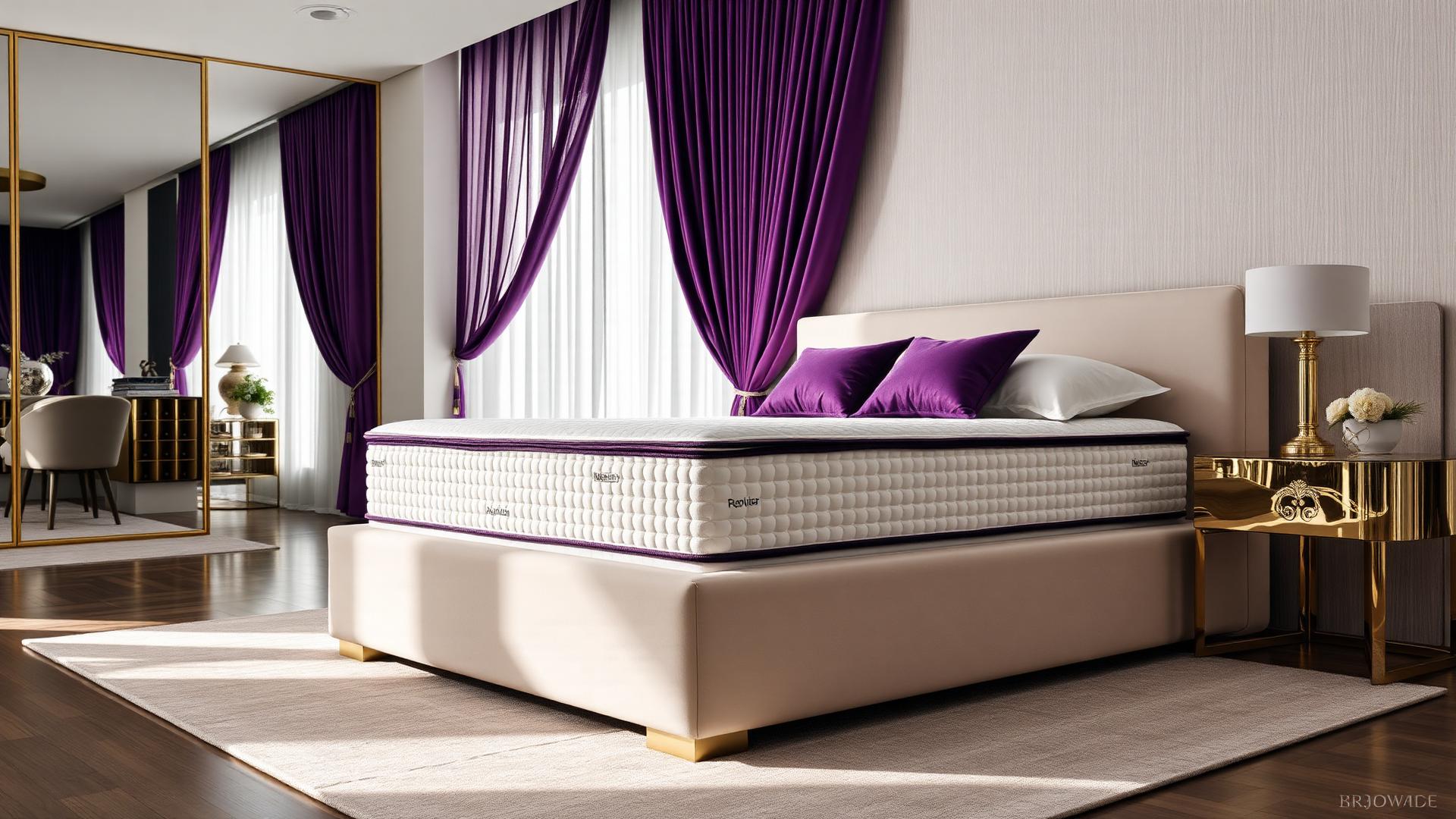 Premium mattress, curtains and bedsheets styled in an elegant bedroom — Curtain Homes, home furnishing store in Wakad Pune