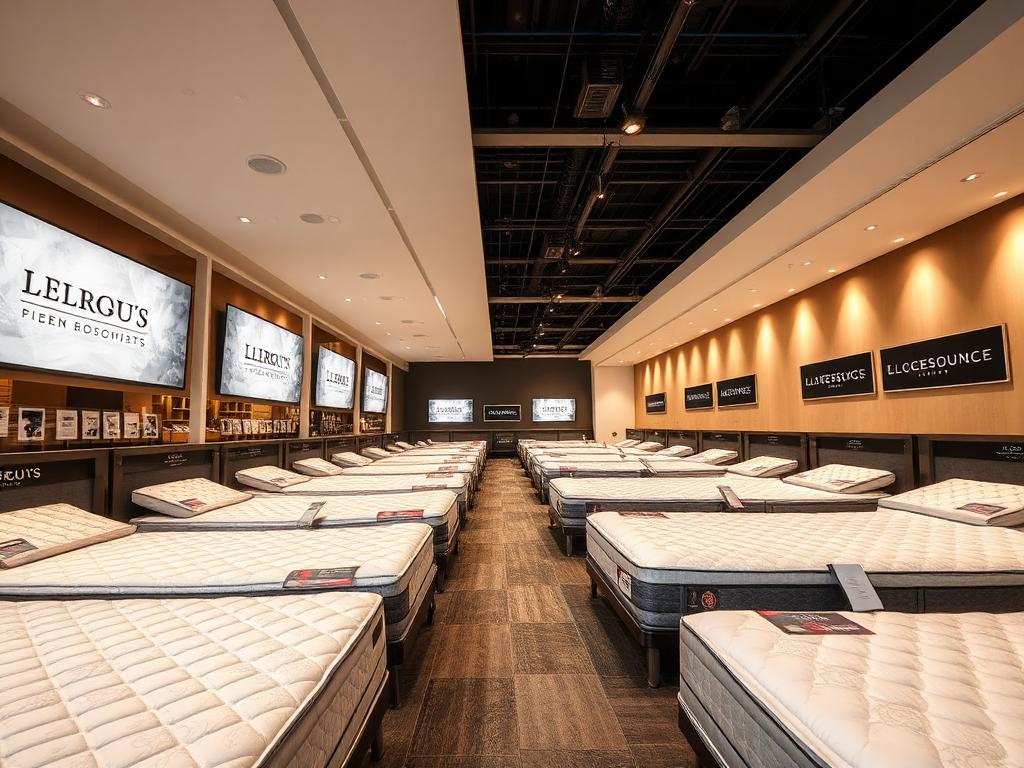 Sleepwell mattress display section at Curtain Homes showroom, mattress shop in Wakad Pune
