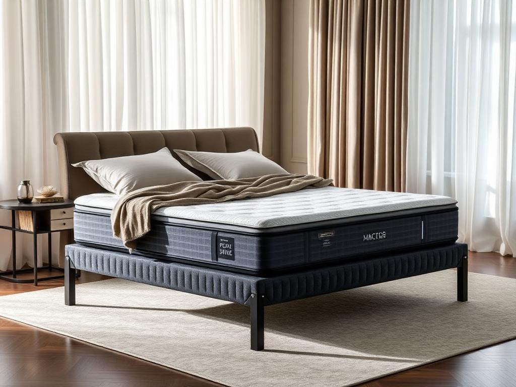 Pocket spring mattress on a luxury bed frame at Curtain Homes Pune